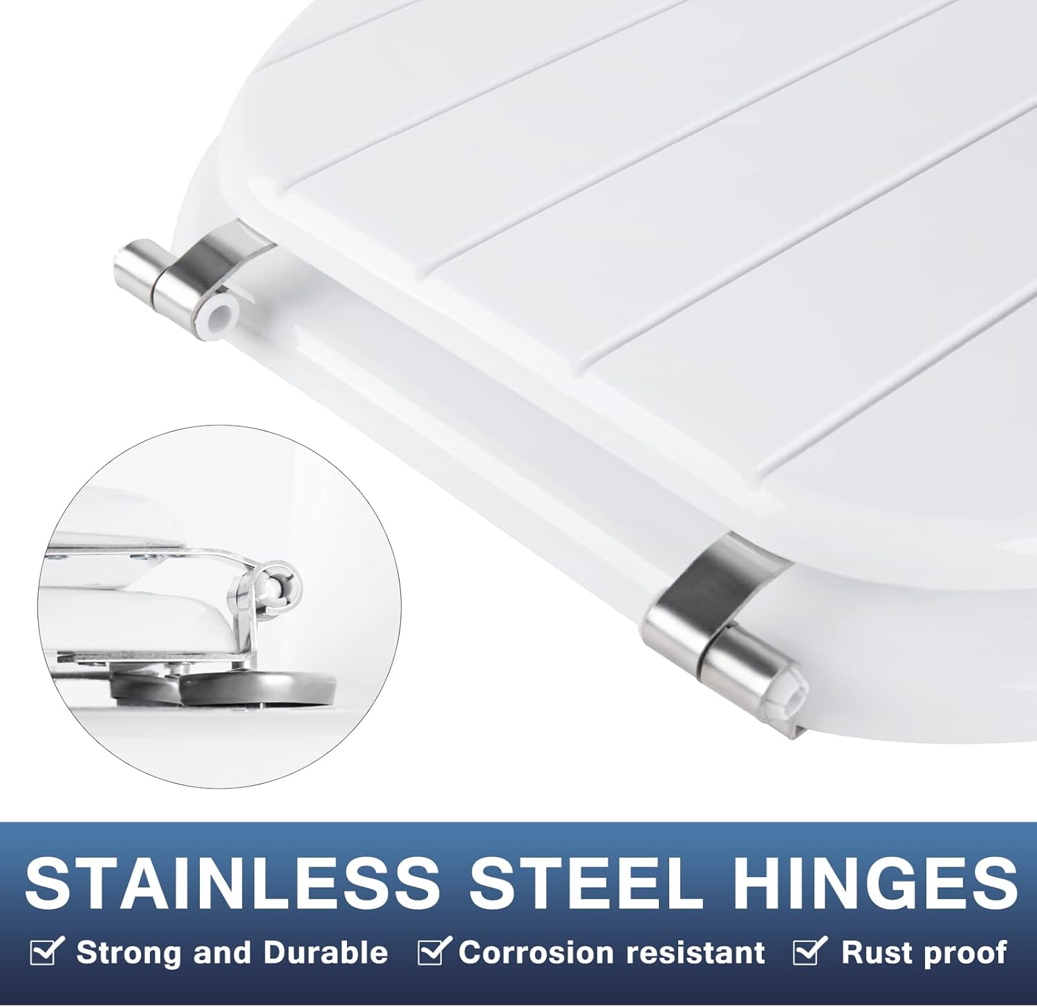 AINAZHI Wooden Toilet Seat, Durable White Wooden Toilet Seat with