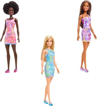 Barbie Fabulous Dolls with Signature Logo Dress Collector Bundle of 3 Blue, Purple & Pink | 1134 Fashion Dolls Ages 3+