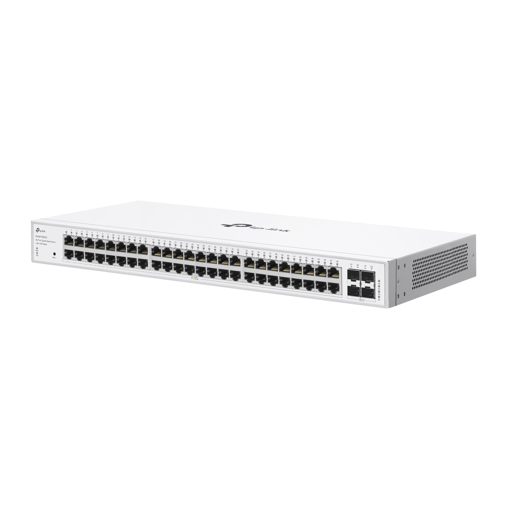 TP-Link Festa FS352G - Switch Ethernet Gigabit, 48 Puertos, 4xSFP | 48 Puertos Gigabit. Plug & Play, No Necesita Configuración. Diseño sin Ventilador, Silencioso. Carcasa Metálica.