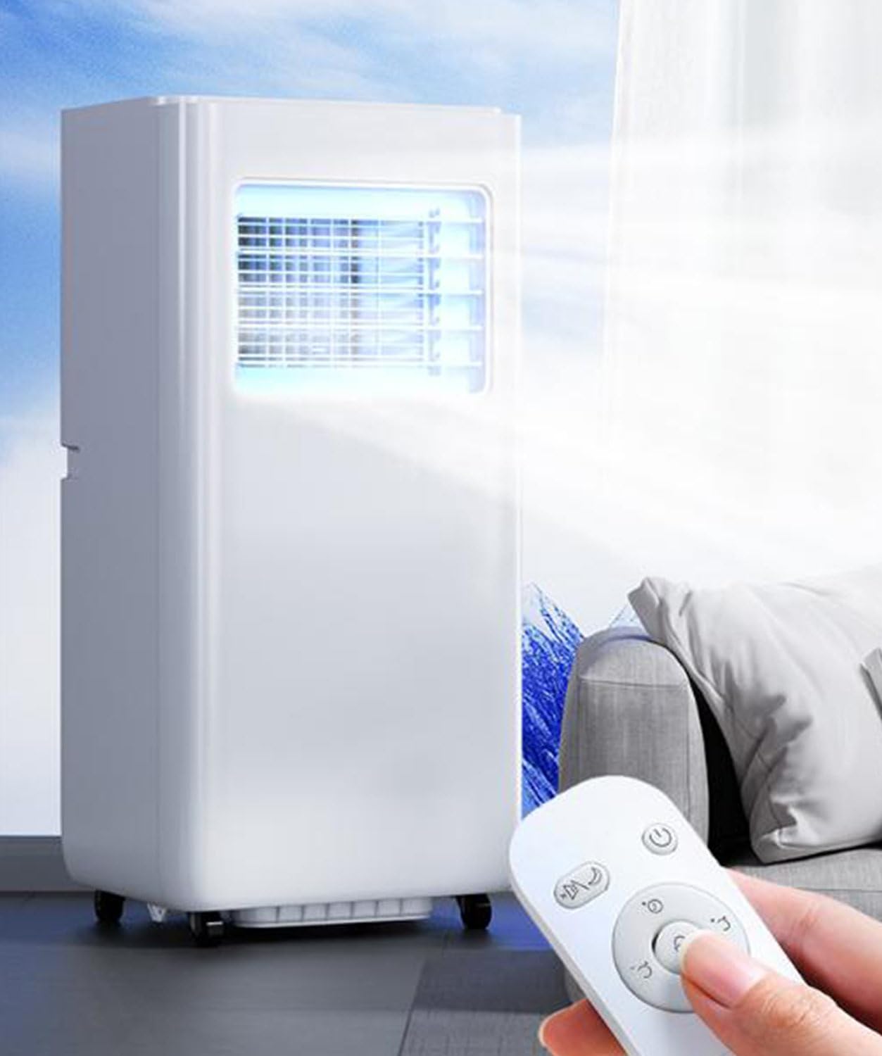 GTANND Portable Air Conditioner Without An Outdoor Unit,Air Cooler Ventilation, cooling, heating,Quiet Operation,360° swivel wheels,Portable Ac for Bedroom Large2P