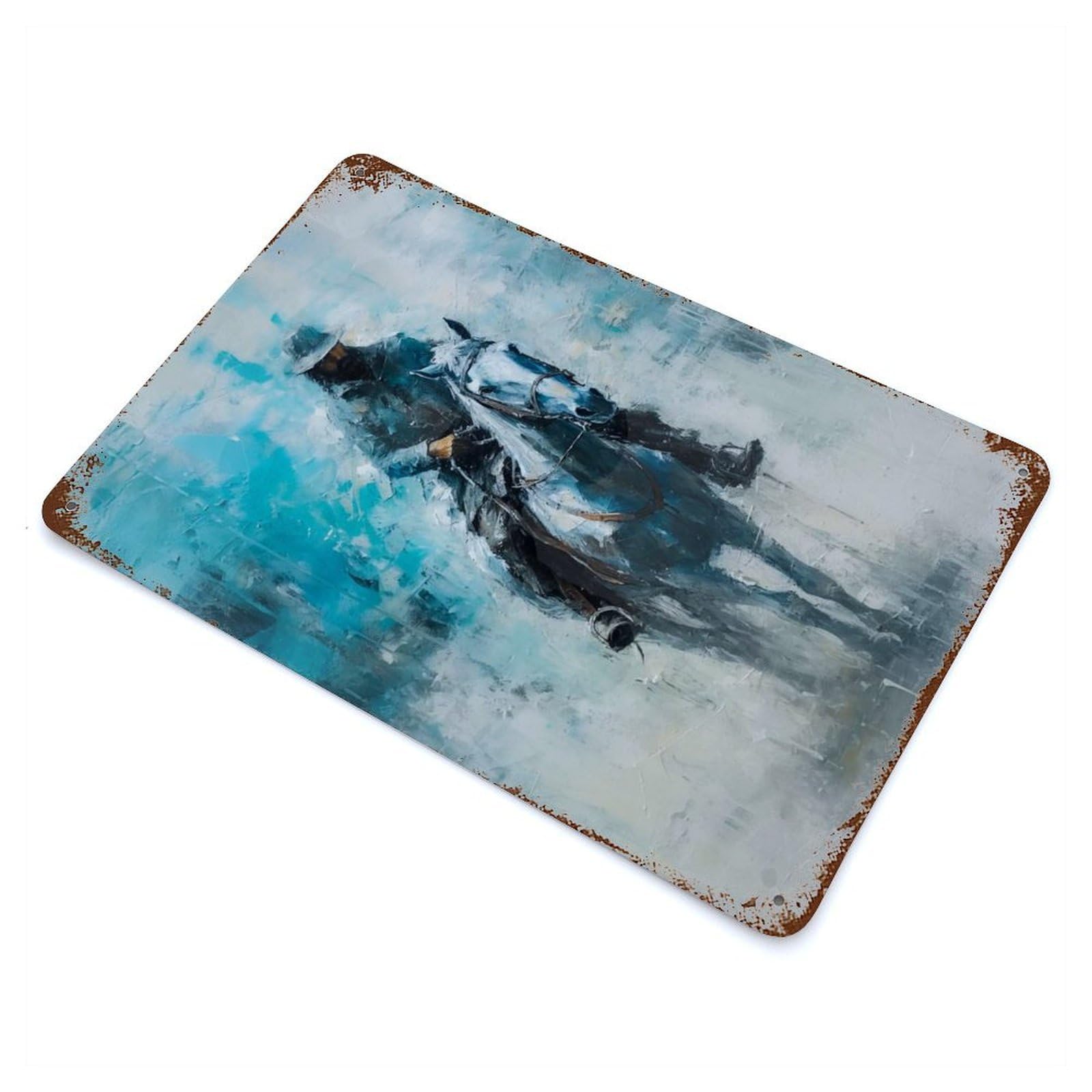 Retro Metal Sign with Rogue Rider Design 11.8"x7.9", for Bistro, Counter And Cafe Decor, Shabby Chic Decor