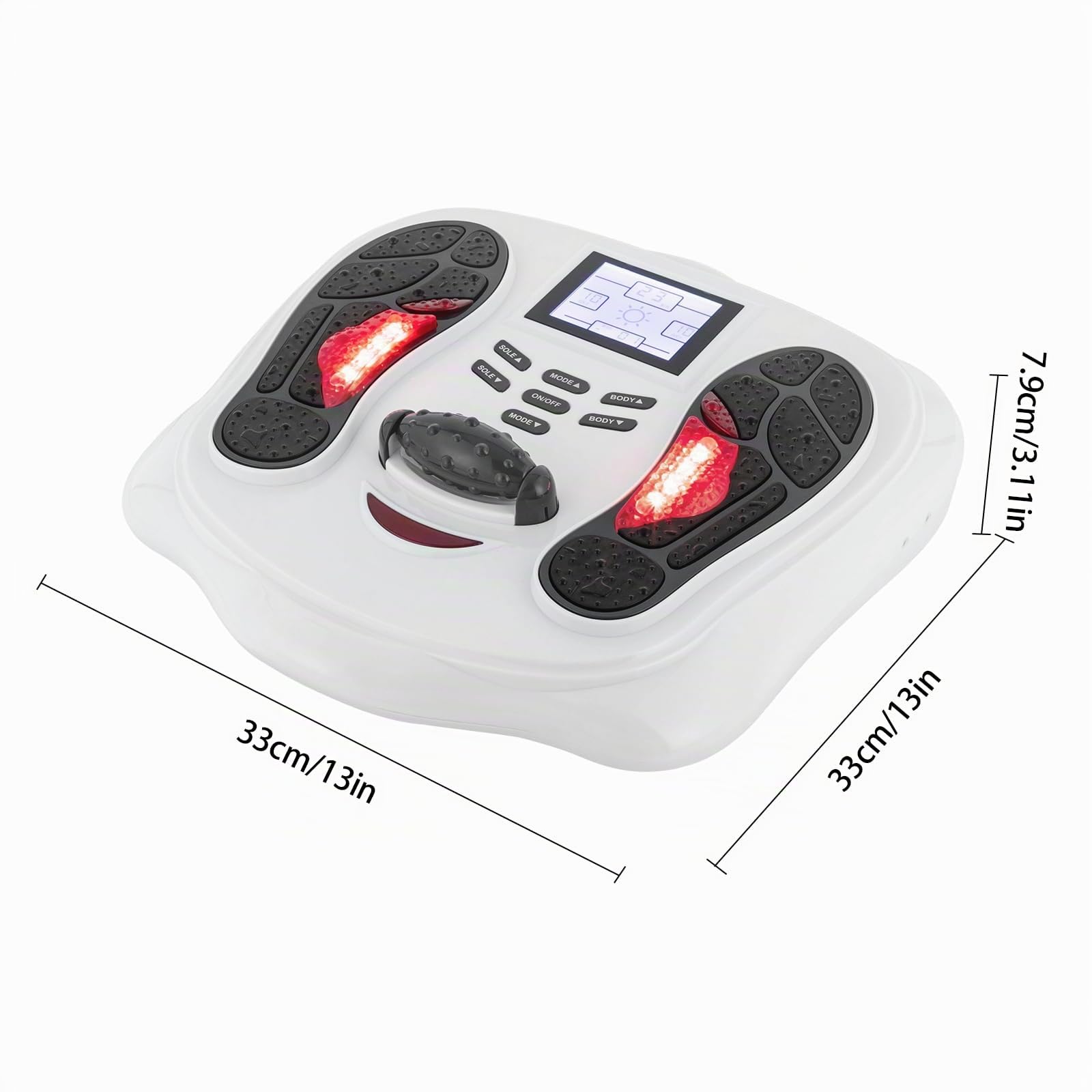 EMS-Fußmassagegerät, Fussmassagegerät elektrisch, 25 Modi 99 Intensitäten, Blutzirkulationssimulator für die Beine, behandelt Fußschmerzen, verbessert die Blutzirkulation, mit 4 Elektroden-Pads