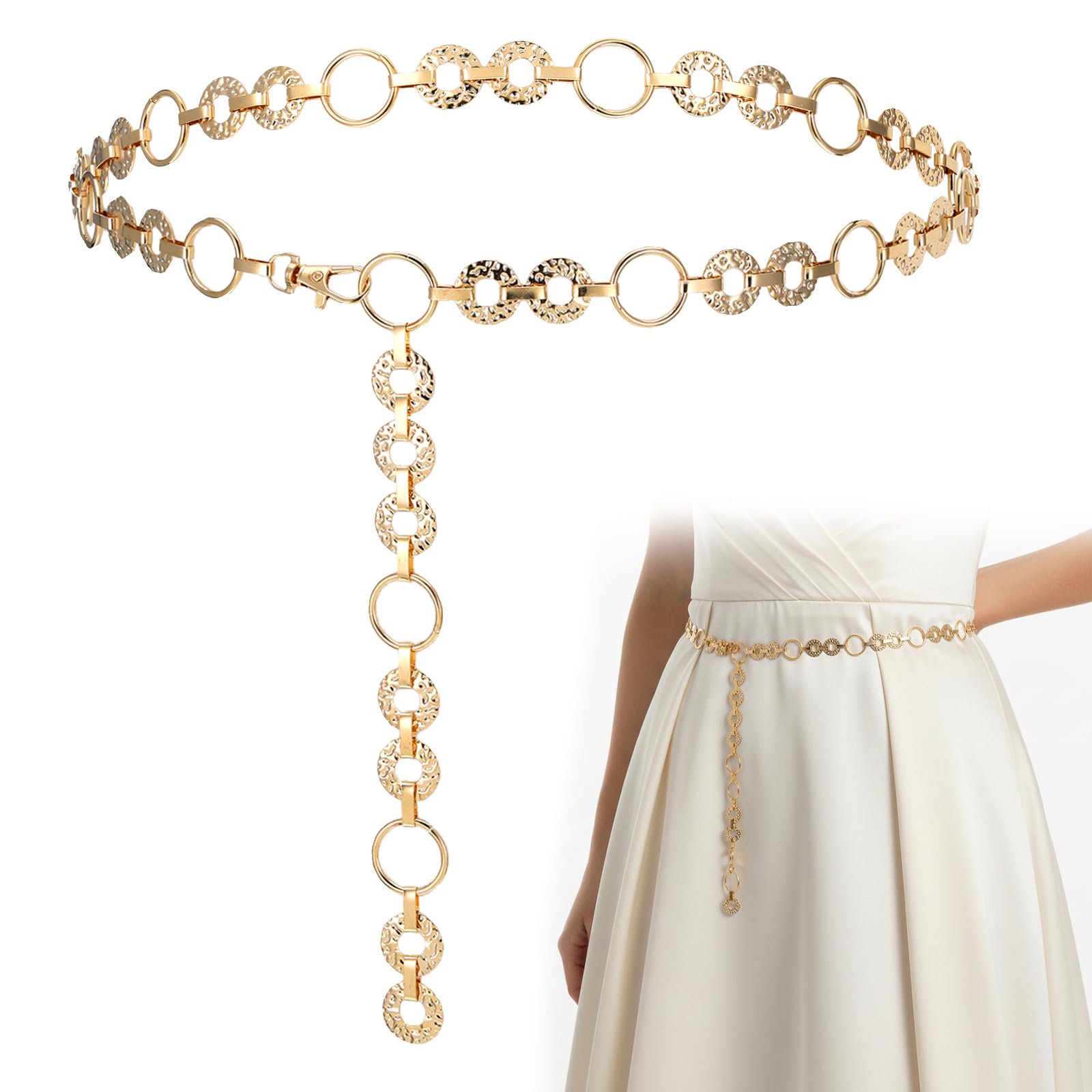Waist Chain Belt for Women Adjustable Body Chain Cute Decorative Chains Belts for Dress Suitable Formal Wear Jeans
