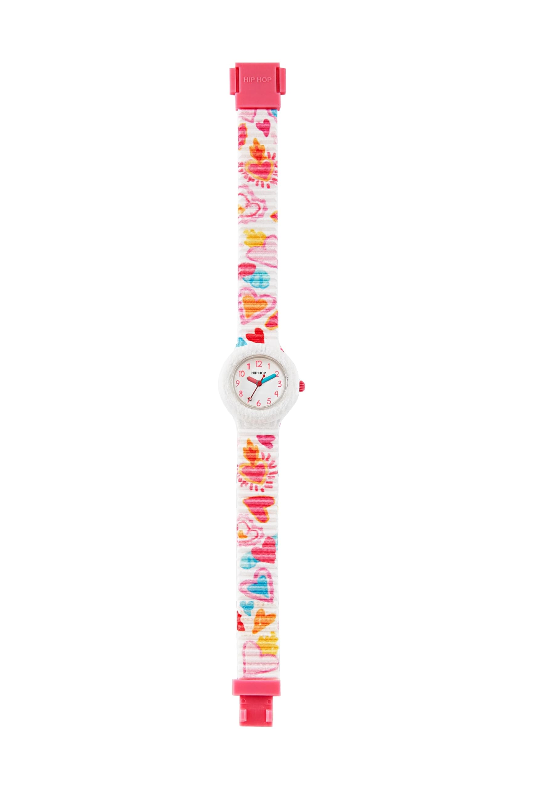 Hip Hop, Collezione Kids Fun, Orologio Bambina Color Heart, Cinturino in Silicone Intercambiabile, Indici e Sfere Colorate, Cassa 28 mm, Movimento al Quarzo, Resistente all'Acqua, Lunghezza Regolabile