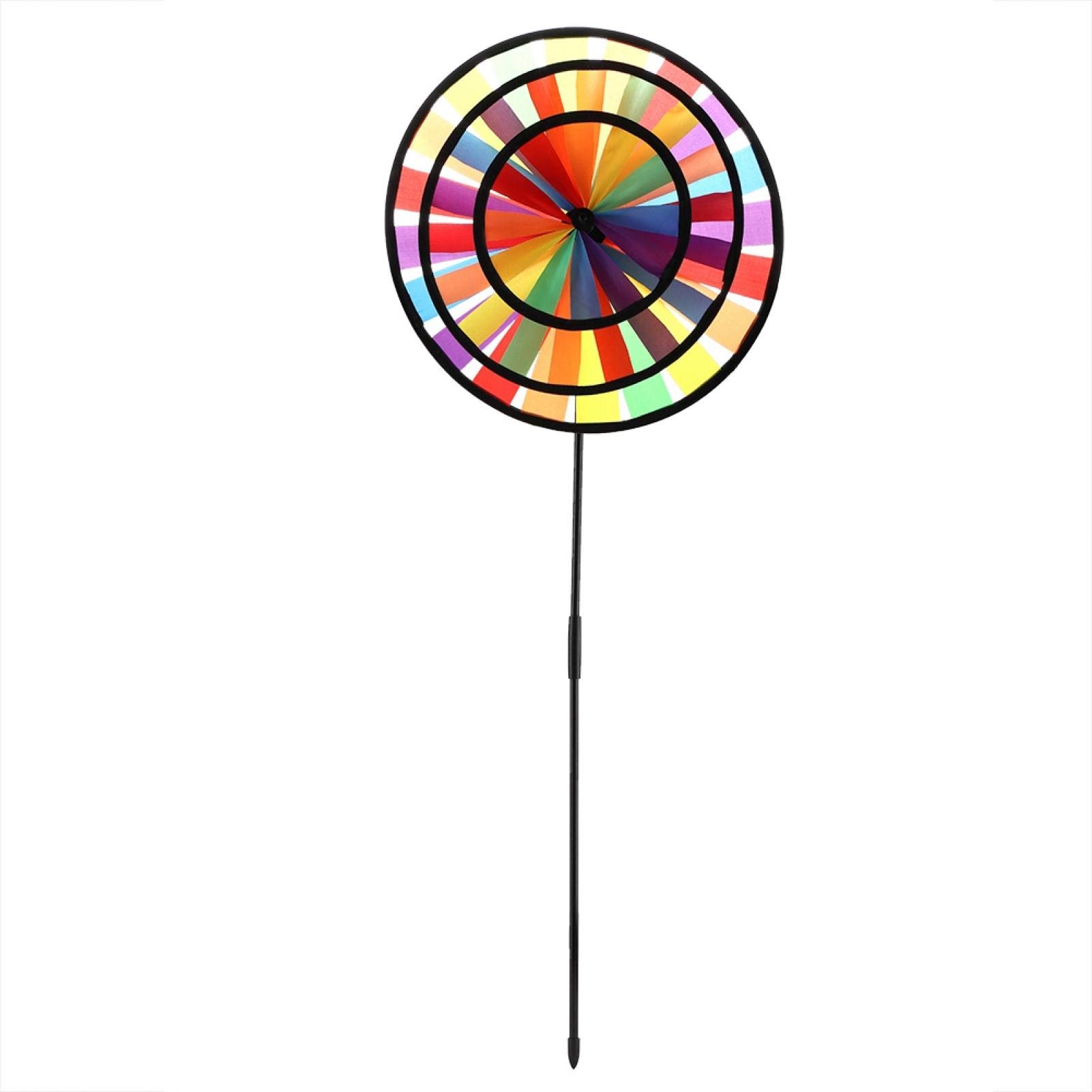 Demeras Molino de Viento de Triple Rueda Molinillo de Viento Molinete Molino de Viento para niños de Viento para Fiesta de jardín Decoración al Aire