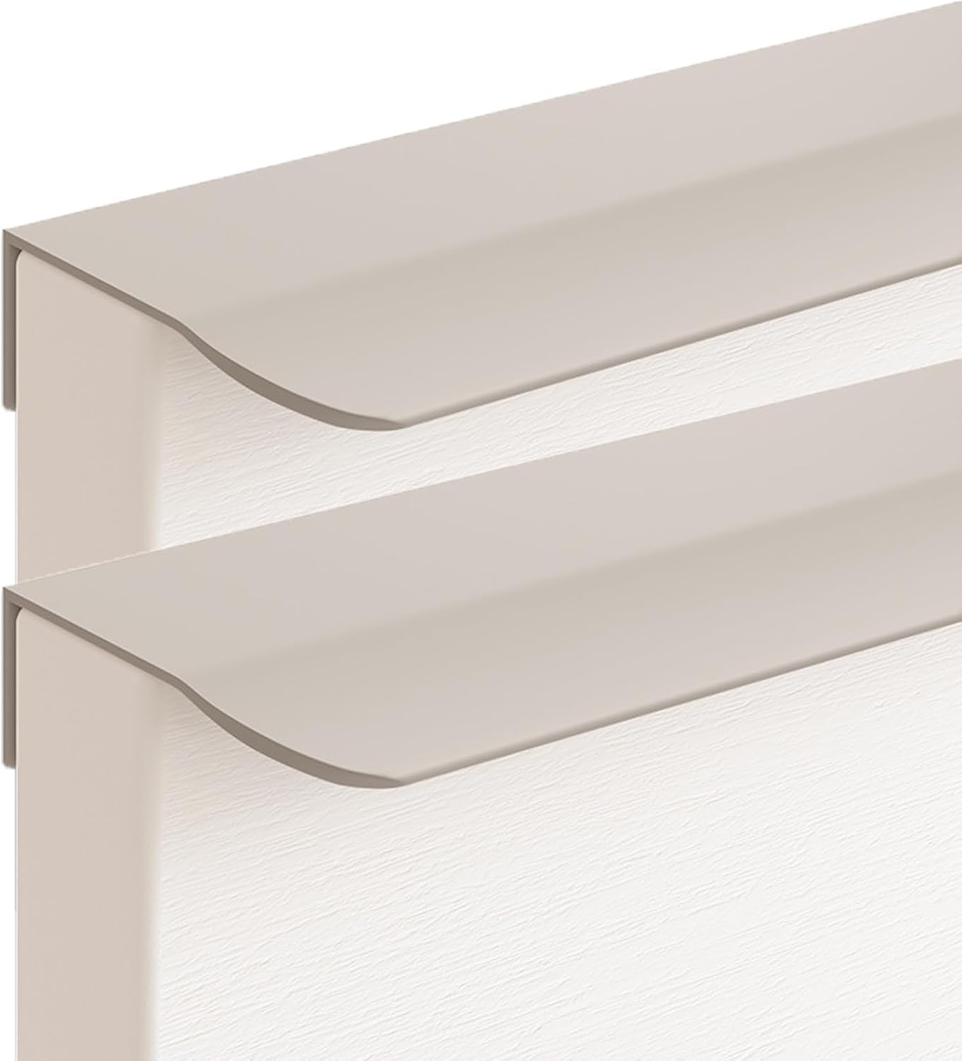 DFHEsdfD Concealed Drawer Handles, Aluminum Alloy Concealed Handles Wardrobe Kitchen Cupboard Finger Edge Pull Cashmere Grey 2 Pieces(Overall Length 80mm)