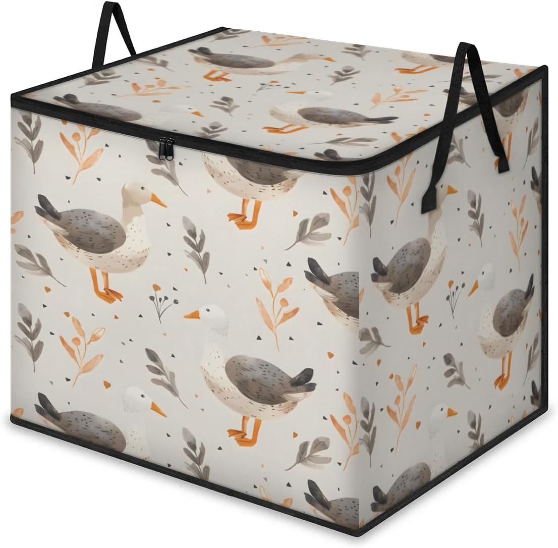 Honeybaby 214L Extra Large Comforter Storage Bag Forest Lions Animal Storage Totes with Lids Waterproof Closet Organizer Folding Blanket Storage Bags for Clothes Bedding Pillows