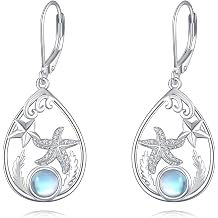 Ocean Theme Earrings for Women Girls 925 Sterling Silver Anchor/Turtle/Starfish Earrings Summer Jewelry Gifts