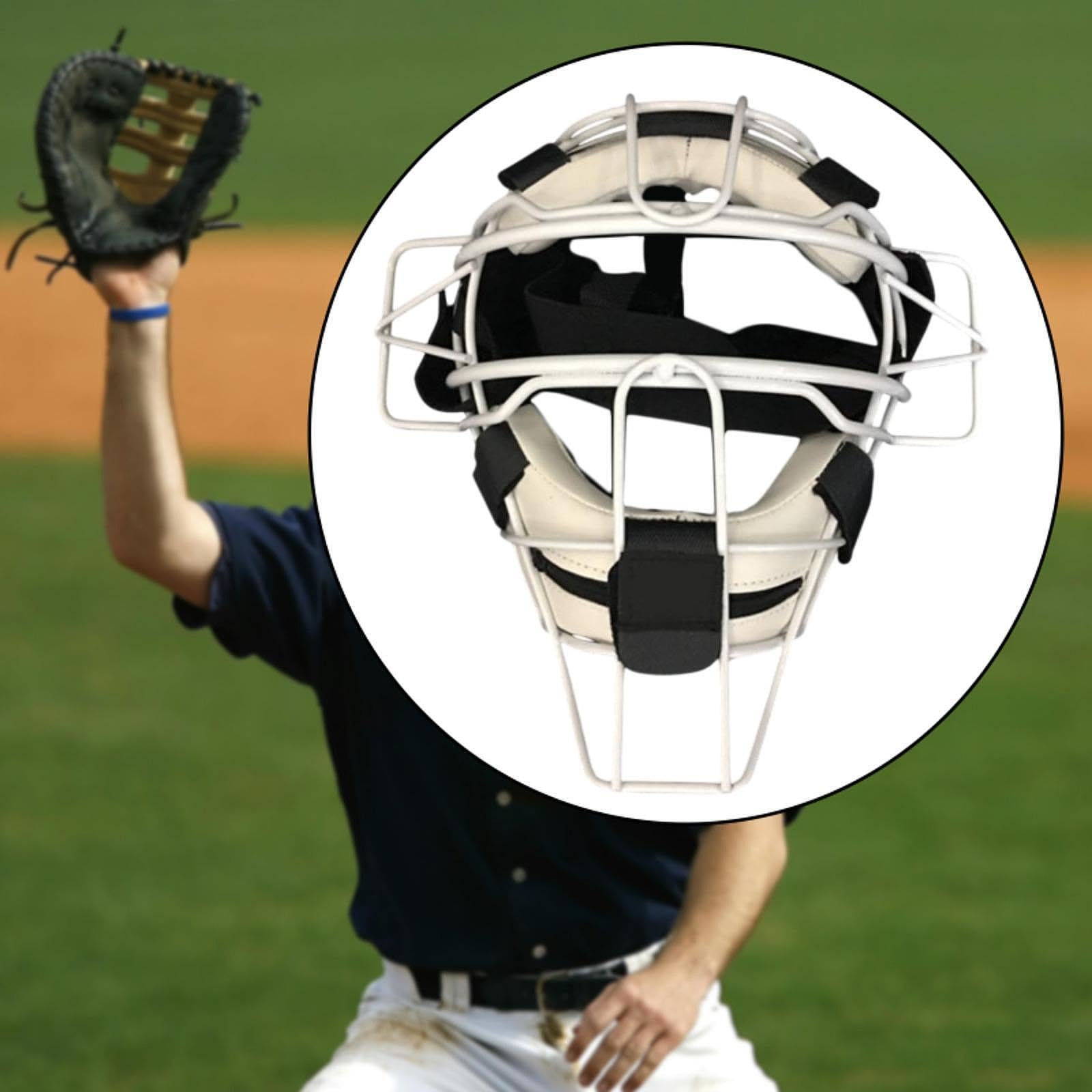 rockible Casco de Receptor de Béisbol con Mascarilla, Protector Facial Resistente, Ligero, Suave, Acolchado, Transpirable, para Exteriores