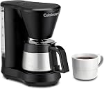 Cuisinart DCC-5570C 5-Cup Cafetière, Carafe en acier inoxydable noir, Réservoir d'eau amovible