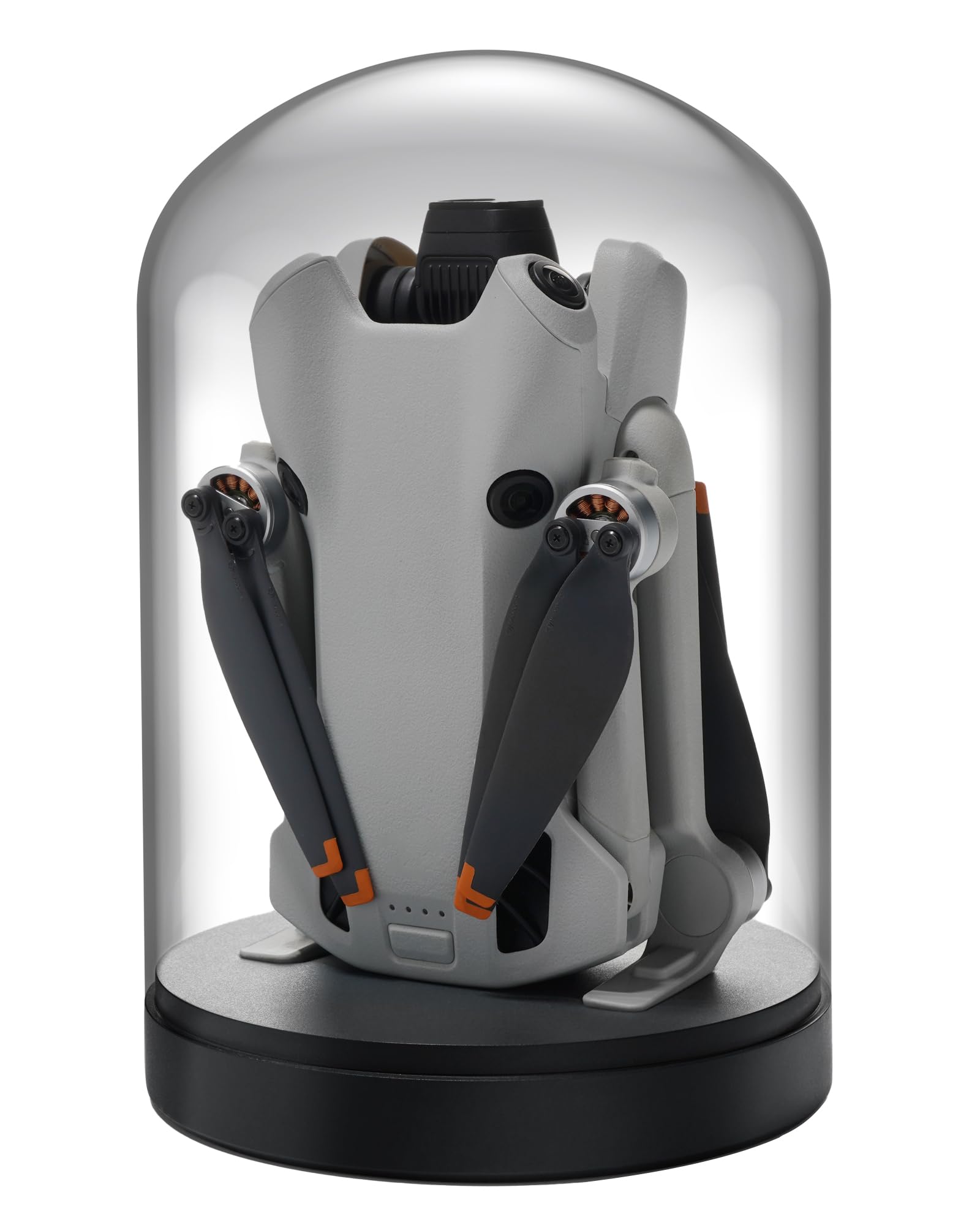 Mini 4 Pro/Mini 3 Pro/Mini 3 Drone Display Stand for DJI Mini 4/3 Series, Glass Display Base Cloche Dome Dustproof Cover for Storage/Collection/Gift/Home Decoration, No Charging Function (Black)