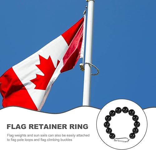 Miniatura 4 de DOITOOL Piezas de repuesto para mástil de bandera, mantén la bandera cerca del poste, accesorios para poste de bandera con cuentas, color negro