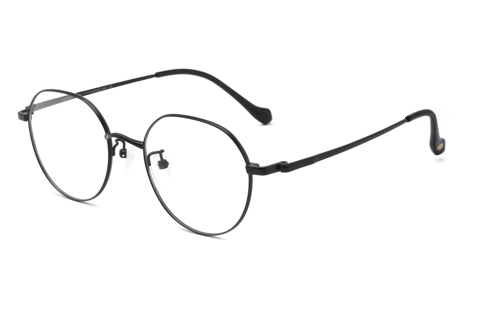 MEDOLONG Titanium Unisex Frame Anti Blue Ray Computer Glasses-ANB1027(C4,demo lens)