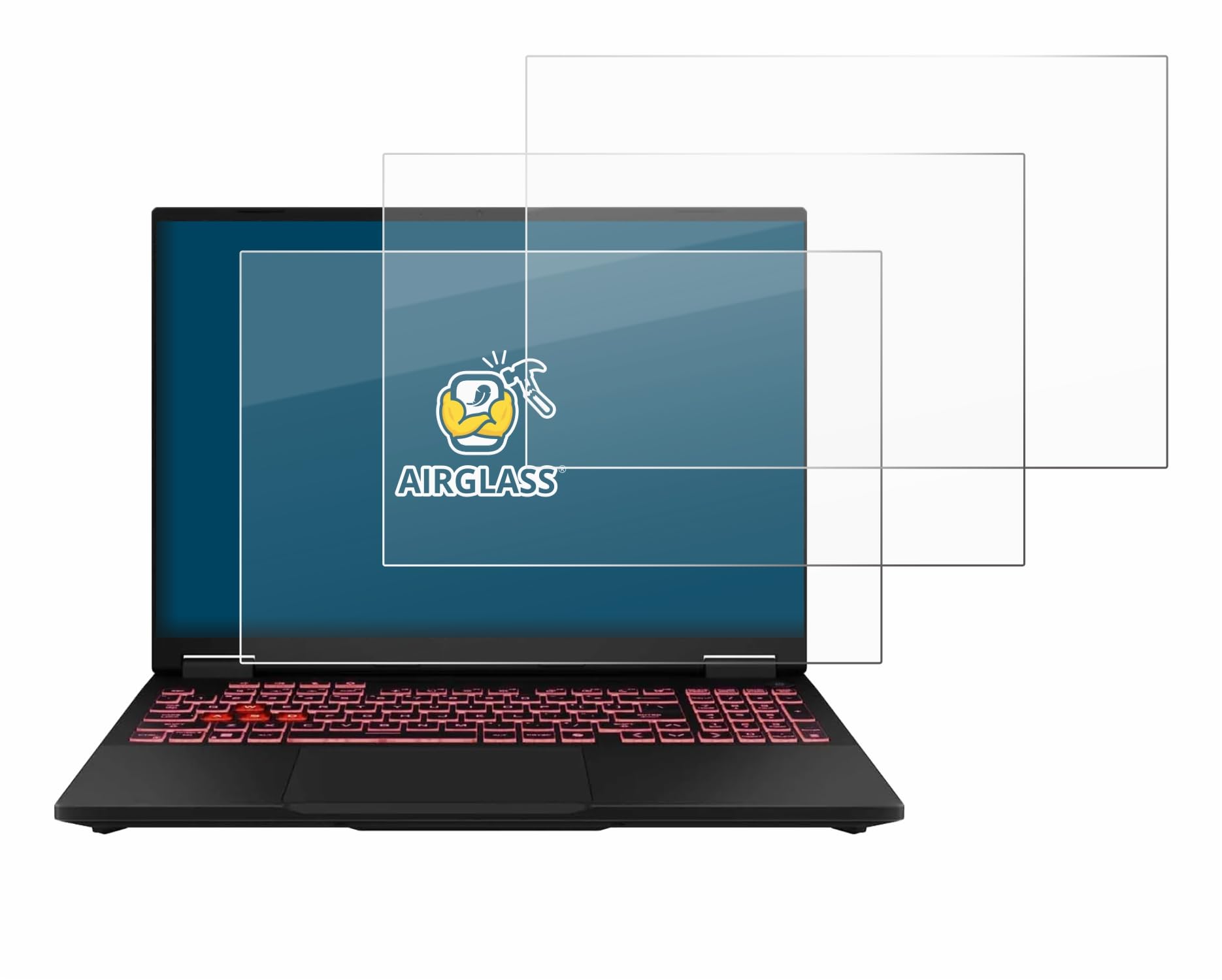 BROTECT 3 Unidades Lámina Cristales para ASUS TUF Gaming F16 FX608 | Transparente Protección Pantalla Made in Germany, Dureza 9H Anti-Arañazos Protector Cristal