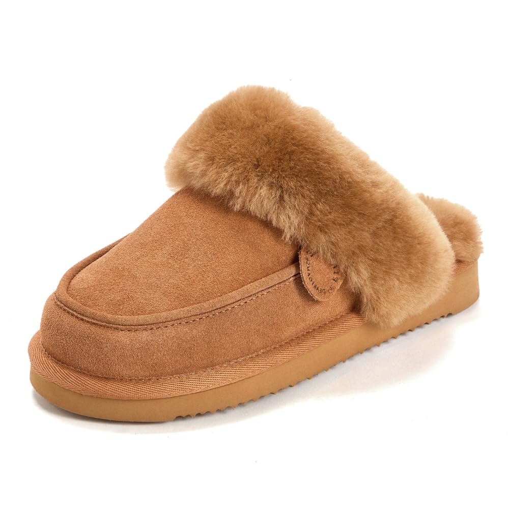 Dearfoams womens Melville Genuine Shearling Scuff
