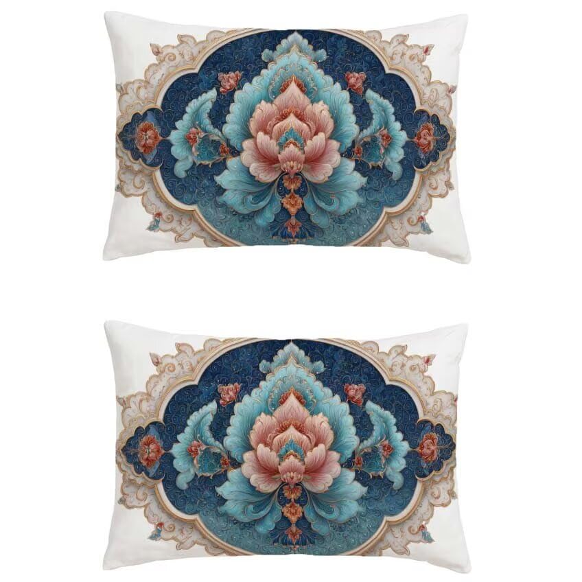 Housse de coussin extérieur bohémie 80x100 cm pour salon de jardin et canapé rétro