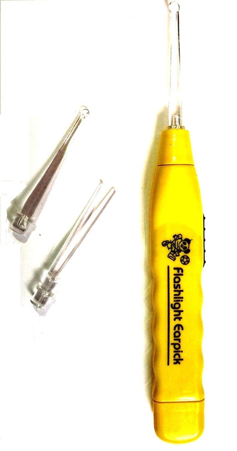 DEBIRE Flashlight Earpick Wax Cleaner With Tweezer And Spoons In Case, Ear wax cleaner (Pack Of 2 Earpick) 4