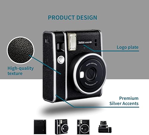 Miniatura 3 de Fujifilm Cámara Instax Mini 40 de película instantánea negra + paquete de 20 impresiones instantáneas Instax