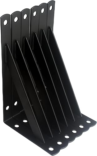 Miniatura 9 de Paquete de 16 soportes de estante de 18 pulgadas de largo x 12 pulgadas de alto, color negro, resistentes con tornillos, soportes de estante de