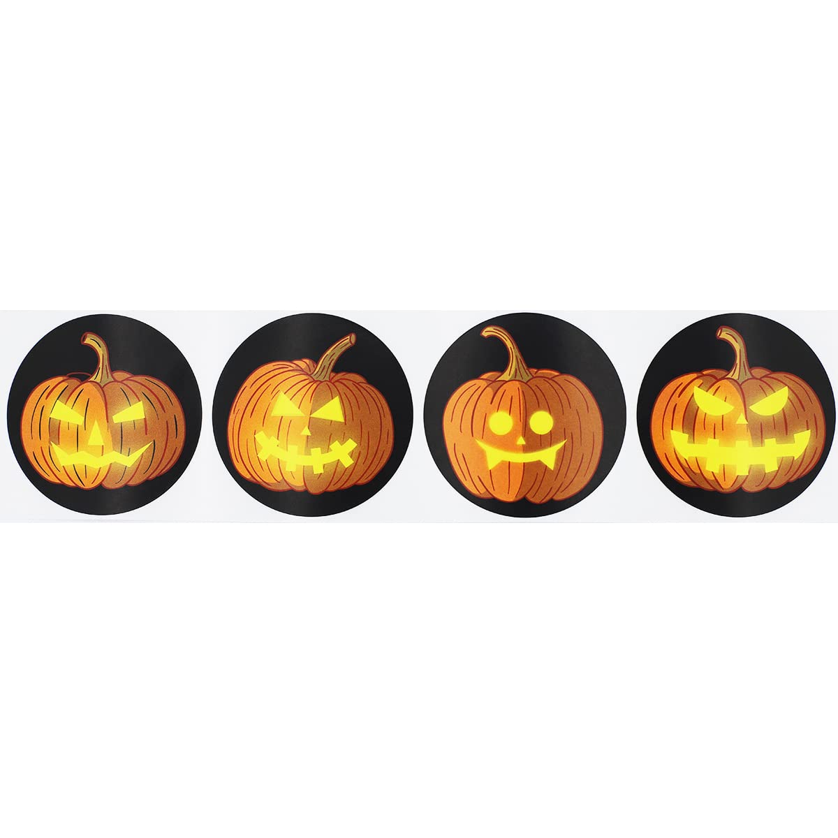 Amazon.com: Halloween Pumpkin Stickers 2.5 Inch Round Circle Dots 4  Different Designs 100 Total Adhesive Stickers : Toys & Games
