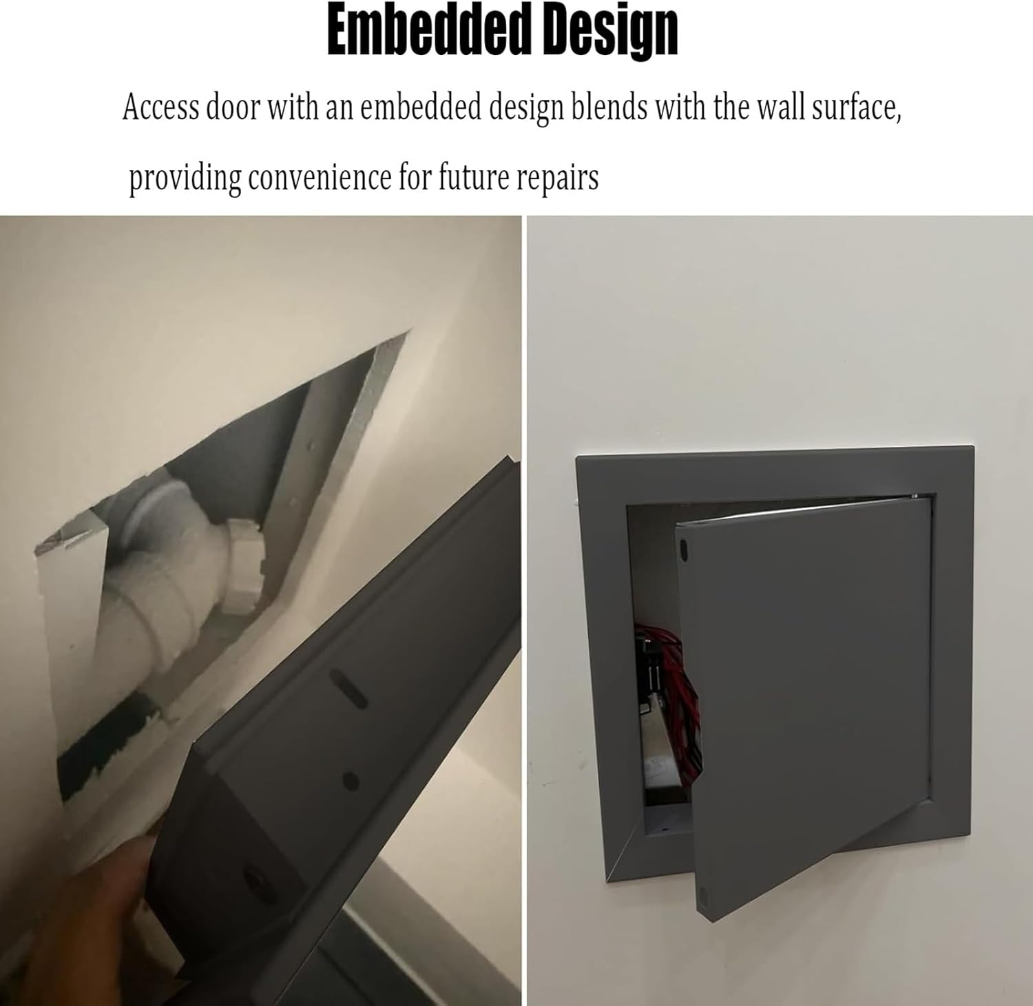 Magnetic Open Attic Access Hatch, Ceiling or Wall Access Panel Inspection Door, Push to Open Wall Cover Plate, Plumbing Water Shut Service Doors Board(20x45cm/8x18in)