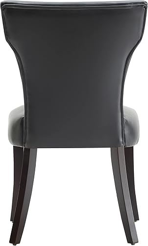 Miniatura 8 de Watson & Whitely Juego de 2 sillas tapizadas de cocina y comedor con respaldo bajo, sillas de comedor de piel sintética con patas de madera maciza,