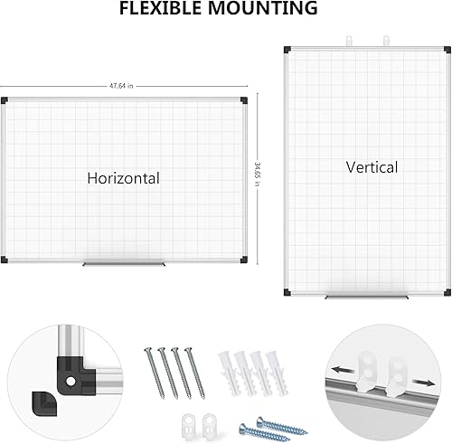 Vista 95 de XBoard - Pizarra blanca magnética pequeña, borrado en seco de 15 x 12 pulgadas, pizarra blanca colgante para pared con bandeja para bolígrafos