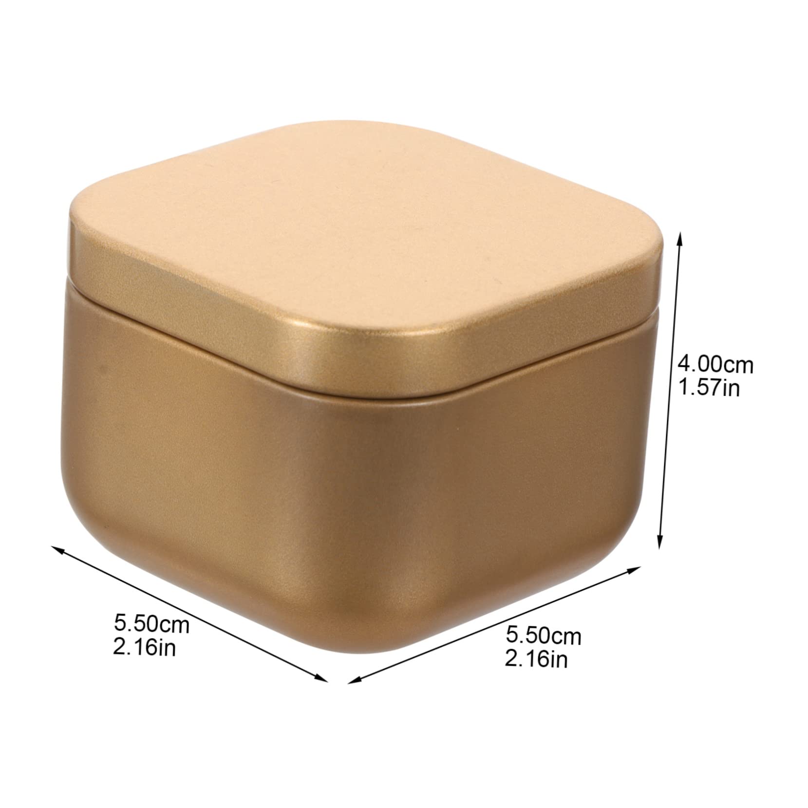 ERINGOGO 2Pcs Small Tinplate Square Candle Containers Candle Tins for Handmade Scented Candles Finish for Home Decor and Present Giving