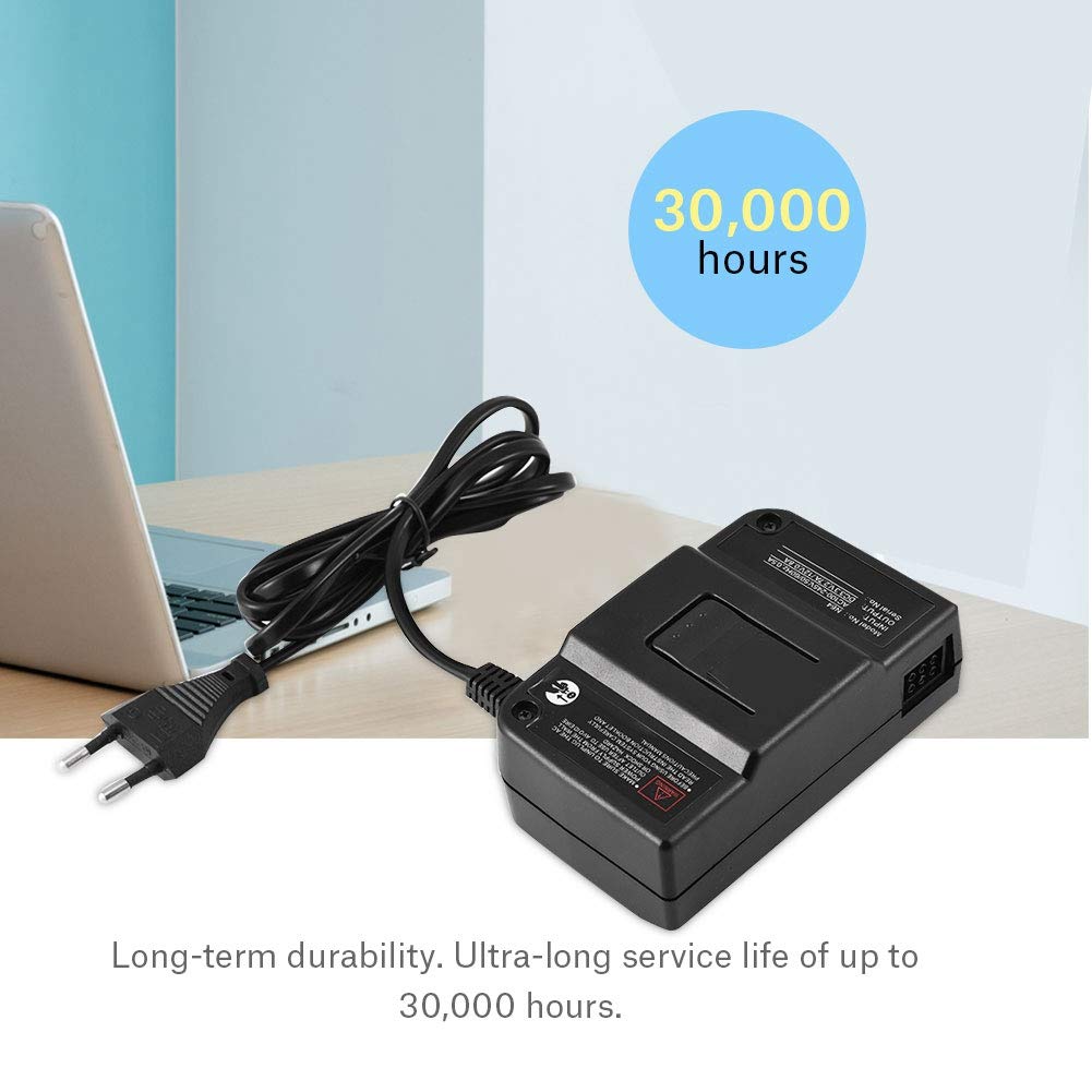 Adaptador de Corriente para Nintendo 64, 30000 Horas Adaptador de Ca Completamente Cerrado para Nintendo 64 Adaptador de Ca Protección de((Estándar Europeo 100-240V))