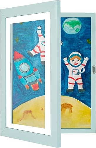ATOBART Marco de arte para niños, marco de arte para niños, A4 con apertura frontal intercambiable, marcos de arte para niños, marcos de arte para