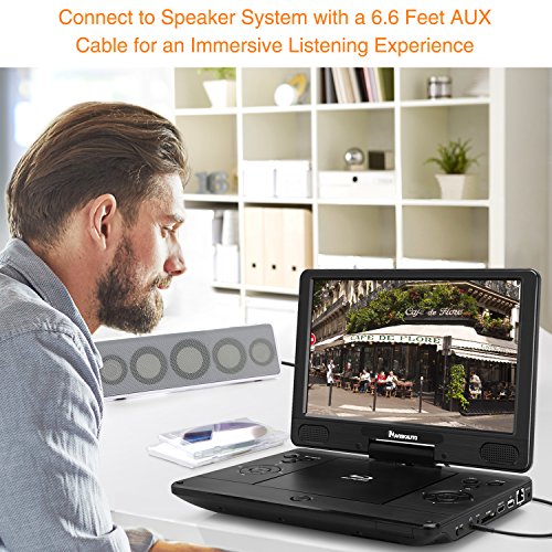 NAVISKAUTO 12 inch Portable Blu Ray DVD Player Support HDMI Out MP4 1080P Dolby Audio Sync Screen - Thumbnail 3