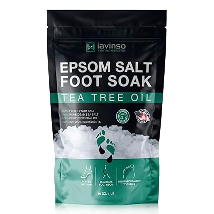 Tea Tree Oil Foot Soak with Epsom Salt - Made in USA - for Toenail Health, Athle&hellip;