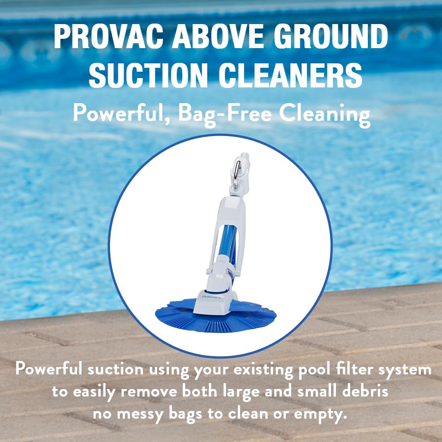 Image of Doheny's ProVac Plus Automatic Suction Swimming Pool Cleaner | Cleans from Waterline to Pool Bottom | Regulator Valve Automatically Adjusts Flow | No Tools or Electricity Needed | Above Ground Pools