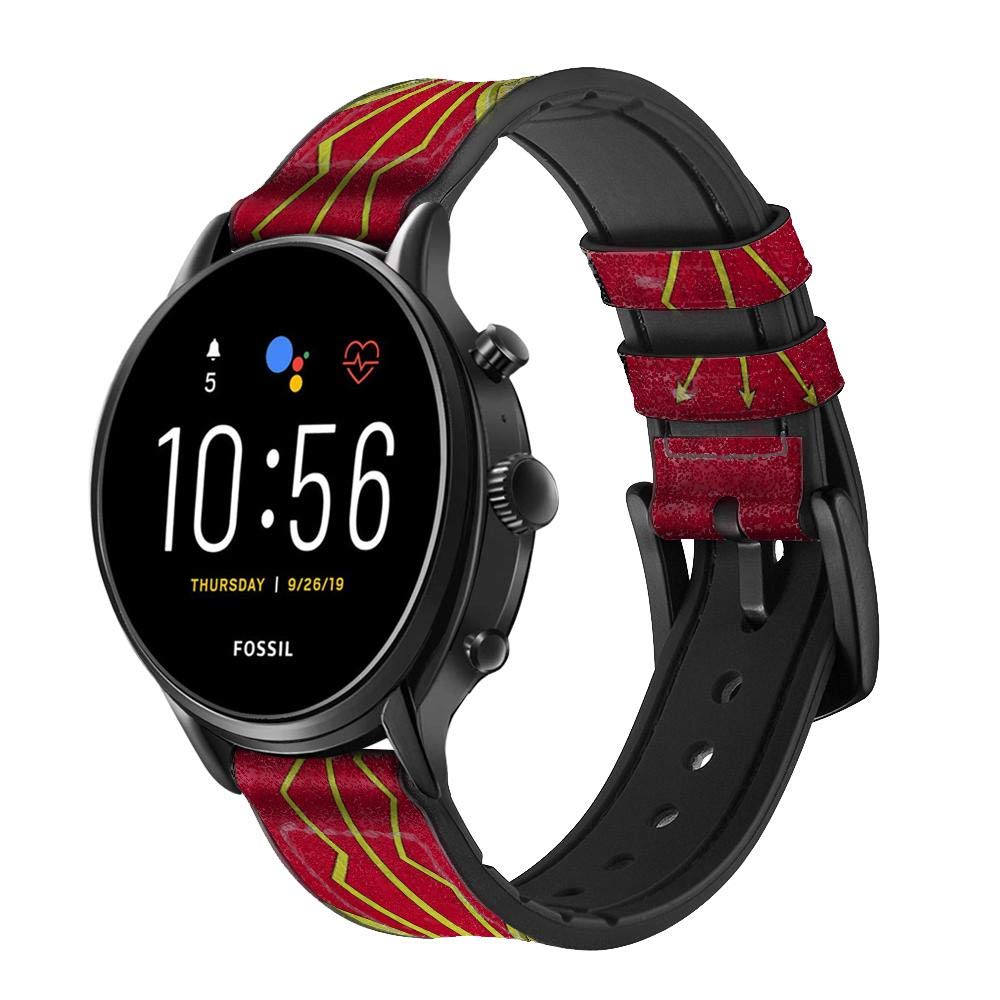Roman Shield Scutum Cinturino in pelle Smartwatch per Fossil Hybrid Smartwatch Nate, Hybrid HR Latitude, Hybrid Smartwatch Machine taglia (24mm)