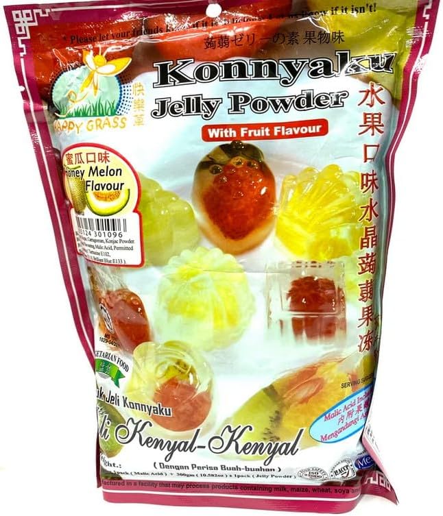 Happy Grass Konnyaku Jelly Powder with Honey Melon Flavour (Pack of 3)