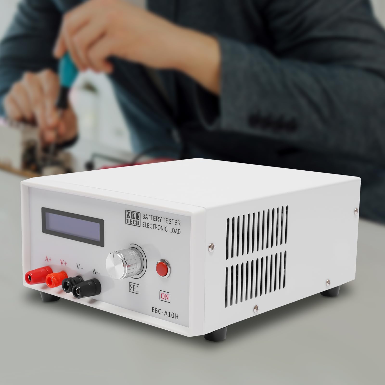 Tester elettronico per batteria, 150 W, tester per batteria, con funzione di ricarica e scarica, 10 A, tester di capacità e prestazioni per batterie al litio e al piombo, con display LCD e clip di