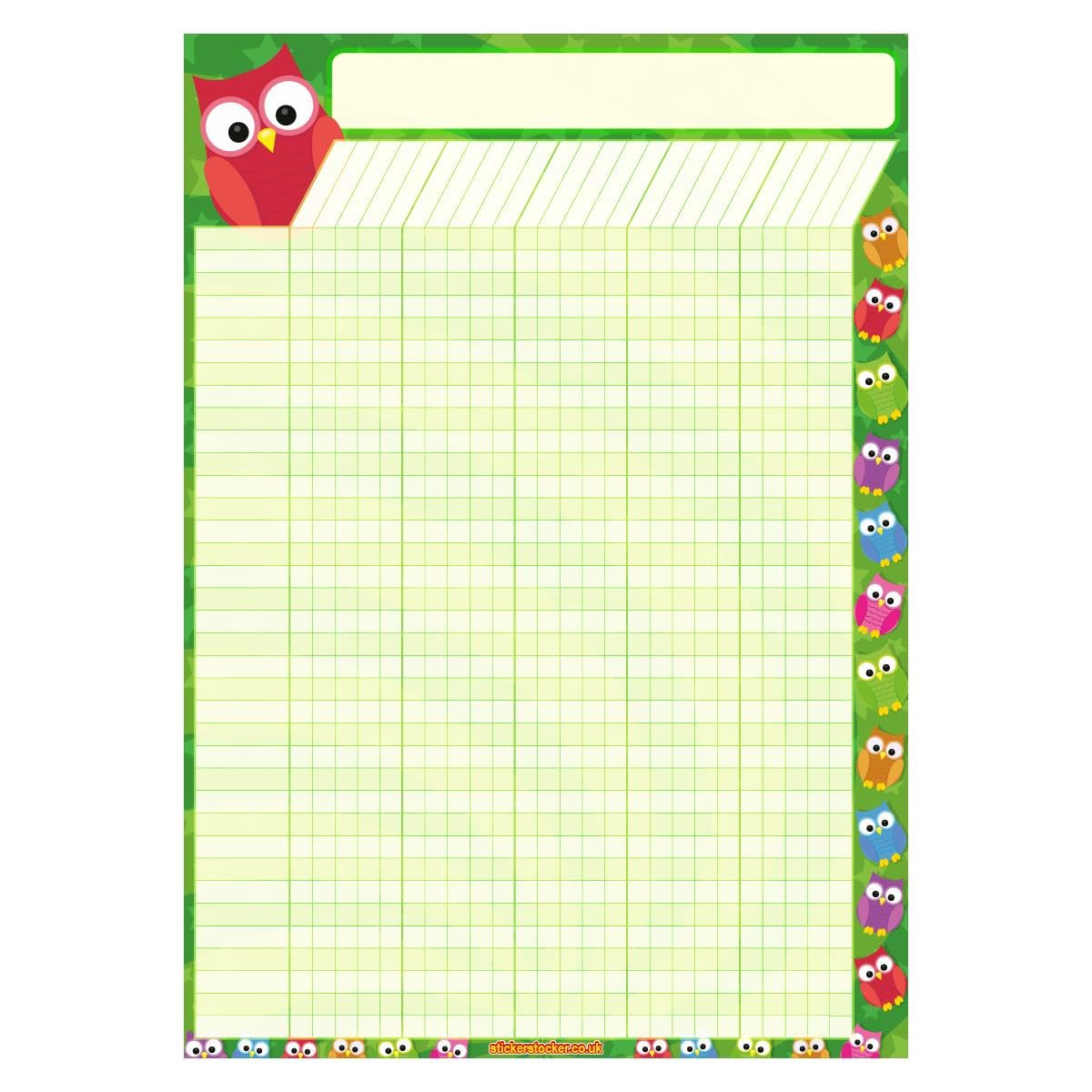 A2 Owl Star Durable Incentive Star Reward Classroom Wall Chart