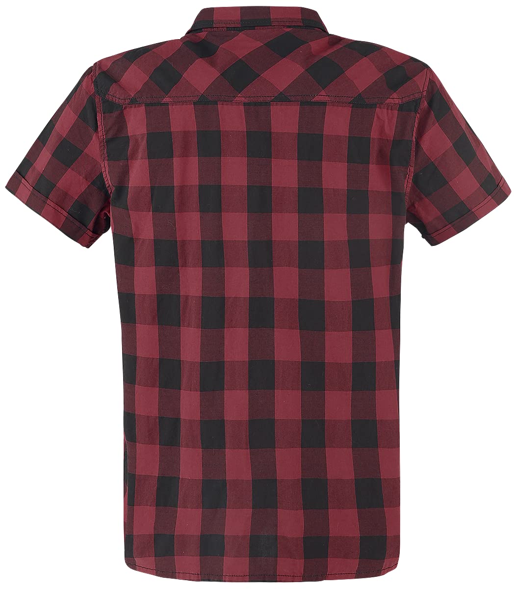 Brandit Roadstar Uomo Camicia Maniche Corte nero/rosso Regular