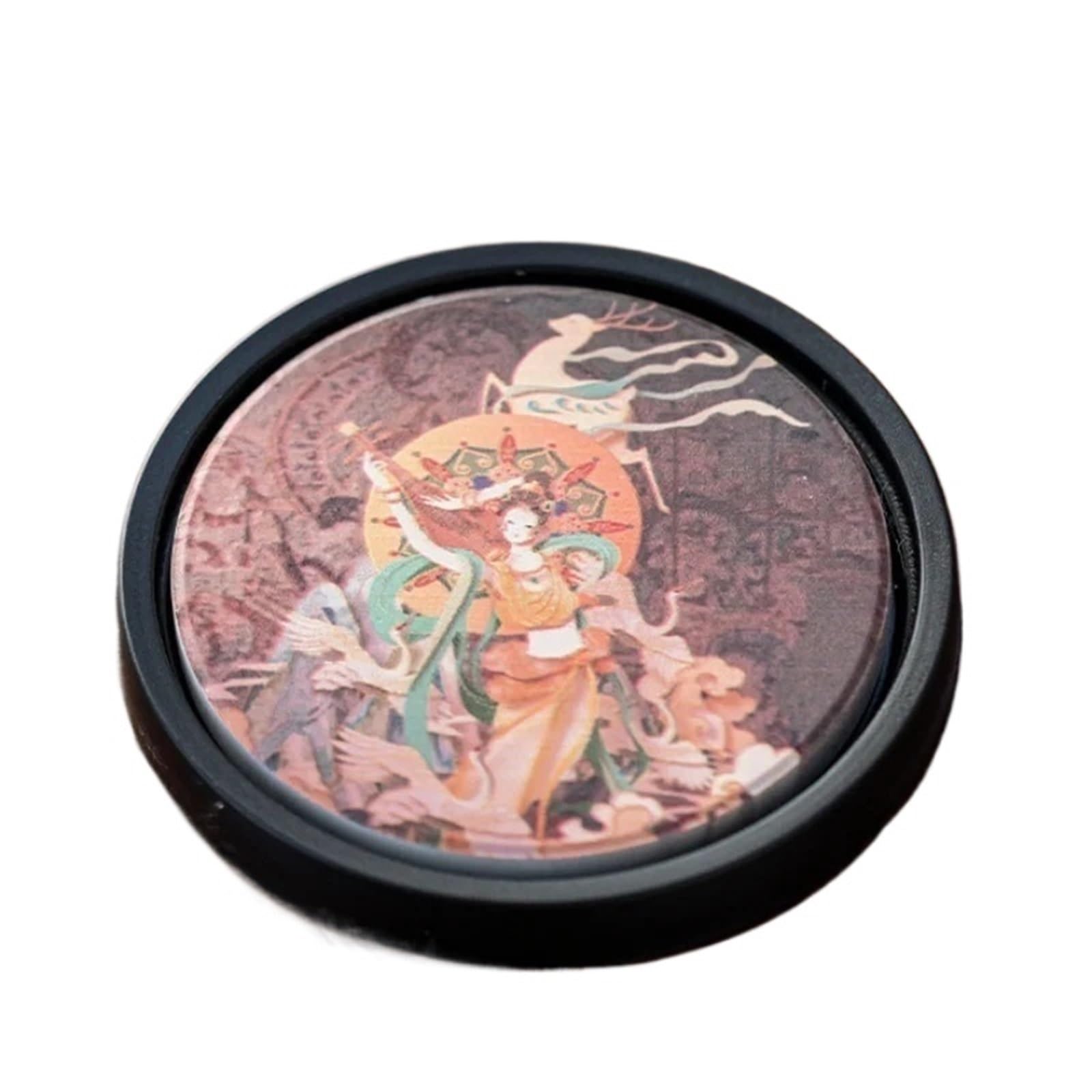 2pcs Vintage Simple Ceramic Round Coasters Heat Insulation Absorbent Anti-scald Coaster Home for kitchen(Color6)