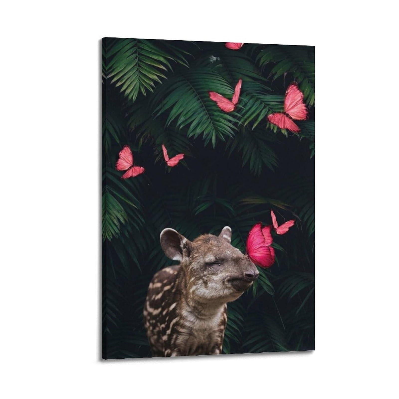 XKUGA Tapir Animals Zen Forest Healing Poster Modern Decorative Canvas Prints - Ideal Wall Art for Family, Man Cave, Game Room, Boys & Girls Bedroom 20x30inch(50x75cm)