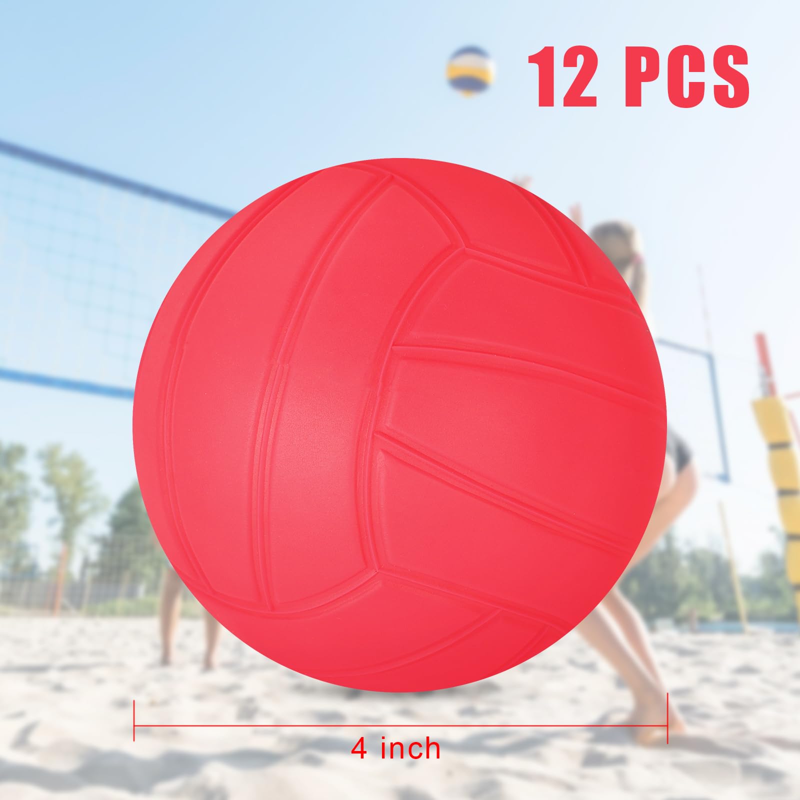 10,2 Cm Mini-Volleybälle Aus Netzstoff – 10 Stück, Rot, Für Partys, Deko, Geschenke Oder Pool-Spaß