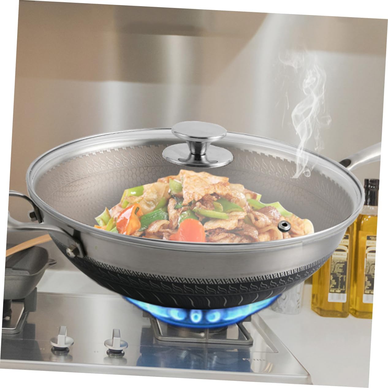 1pc Visible Tempered Glass Pot Cover Cooking Lid for Frying Soup Pans Heat Resistant Knob Practical Kitchen Food Cover Suitable for Cookware Types