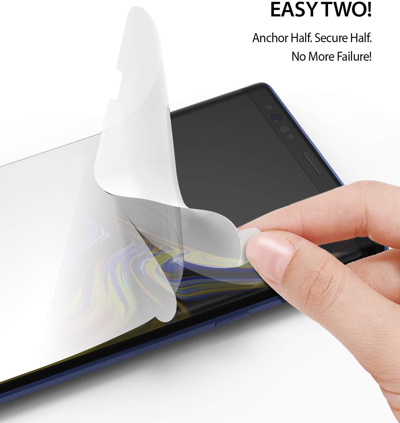 Ringke Dual Easy Film (2 Pack) Compatible with Galaxy Note 9 High Resolution Anti-Smudge Coating Easy Application Case Friendly Screen Protector for Note9