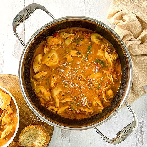 Cooksy-6-Piece-Pot-Set-Hexagon-Surface-Hybrid-Stainless-Steel-15-3-and-6-Quart-Pots-with-Lids