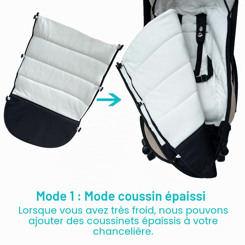 Chancelière universelle chaude pour poussette compatible avec Babyzen YOYO – Ajoutez un coussinet épais – Doublure douce et surface résistante aux éclaboussures – Lavable en machine (taupe)