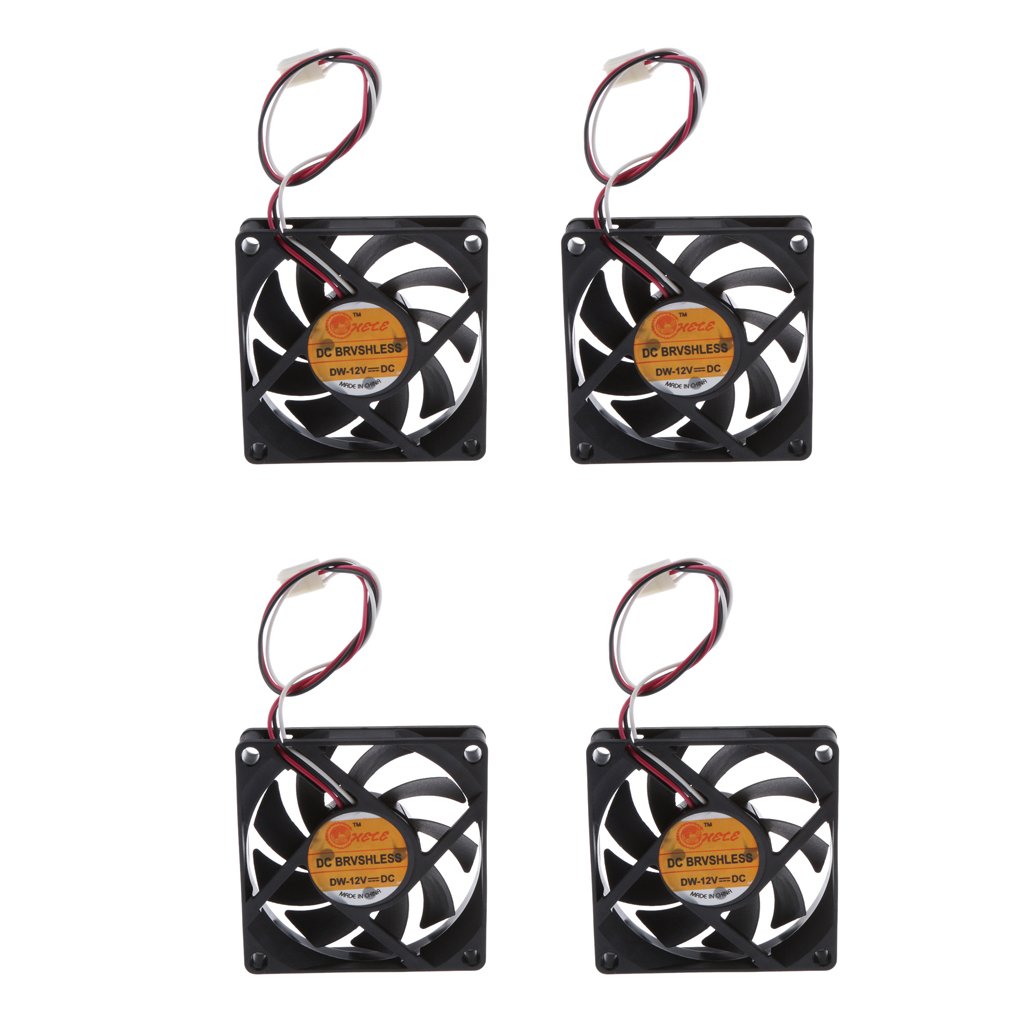 4PCS 12V 3Pin 70x70mm Mini-Fan Silent Computer Cooler Cooling Fan