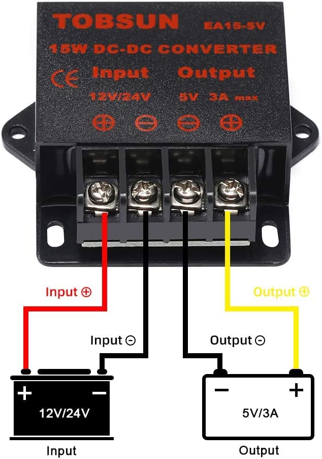 DC 12V 24V to 5V 3A Converter DC Voltage Reducer Regulator Step Down Buck Converter Power Supply Volt Transformer Module3