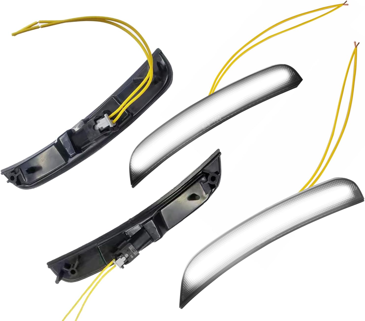 4 Pcs White LED Side Marker Lights & 4 Pcs Pigtail Connector Wires for Dodge Charger 2015-2023