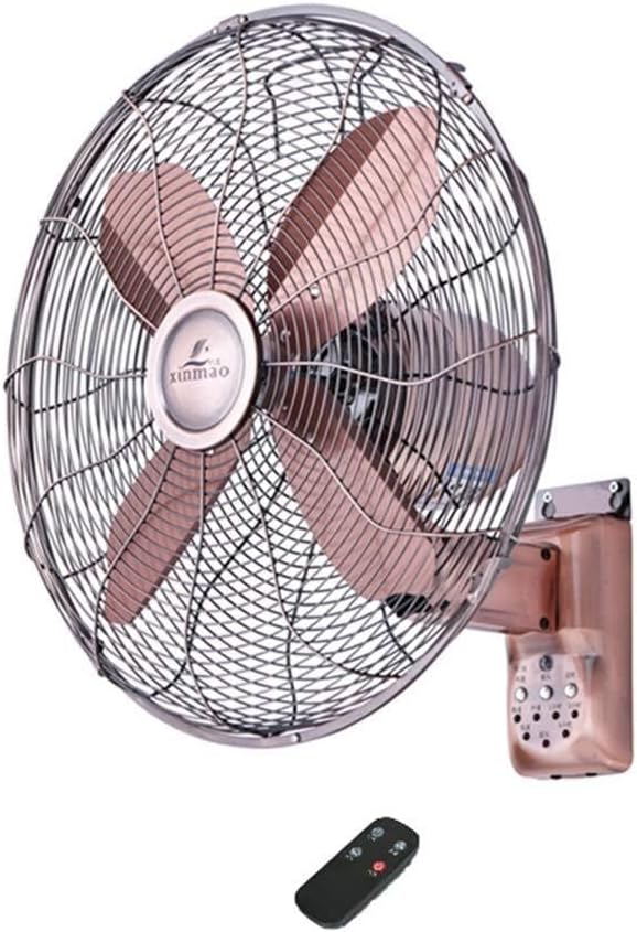 Wall Fan, Metal Antique Design, Remote Control Shaking Head, Air Volume Electric Fan with Timer Function, 3-Speed Settings for Industry, Home, and Office Use