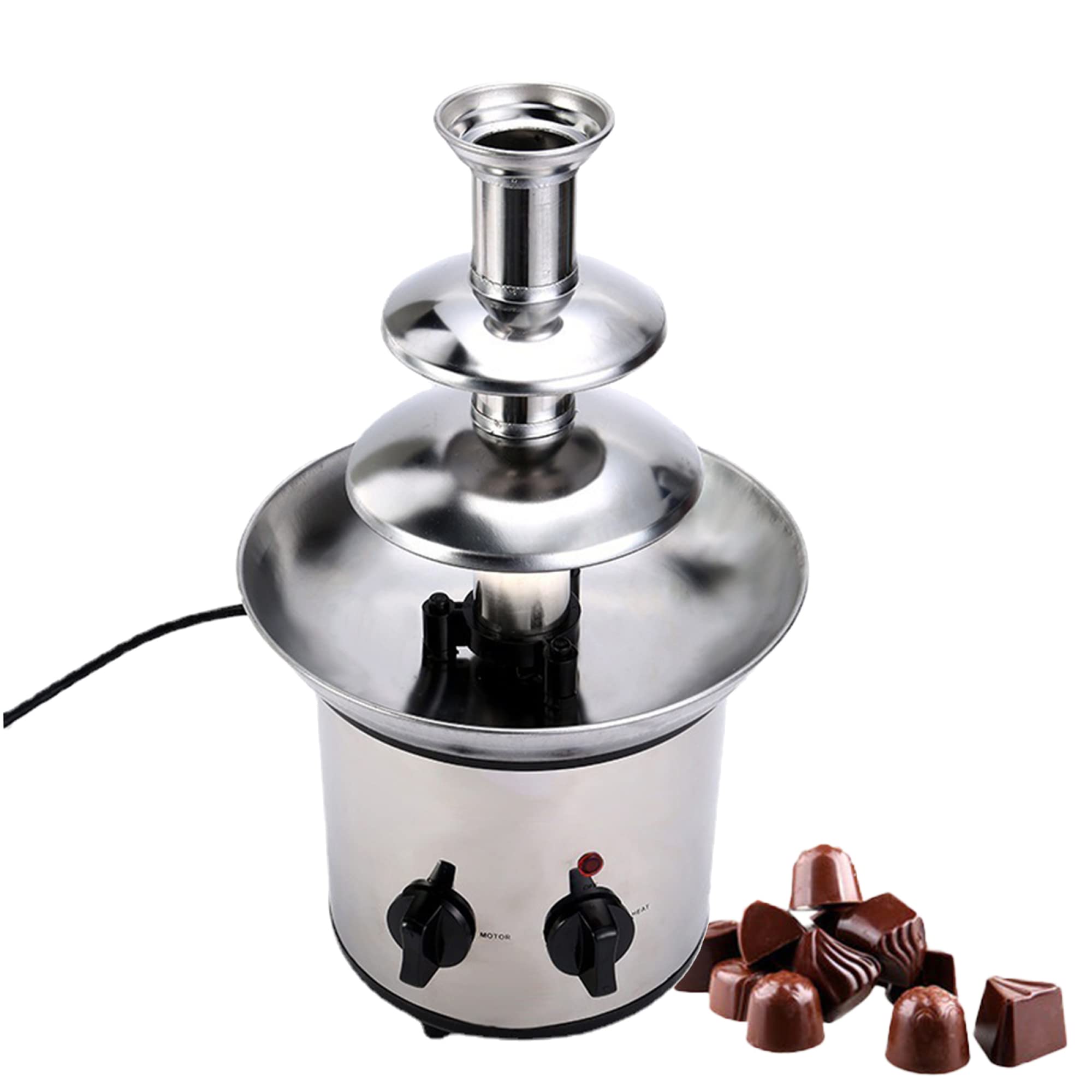 Genérico Fuente de Chocolate de 3 Niveles, máquina eléctrica para fundir y Calentar Chocolate para Queso Nacho, Salsa Barbacoa y aderezo Ranch. Fácil de Montar.